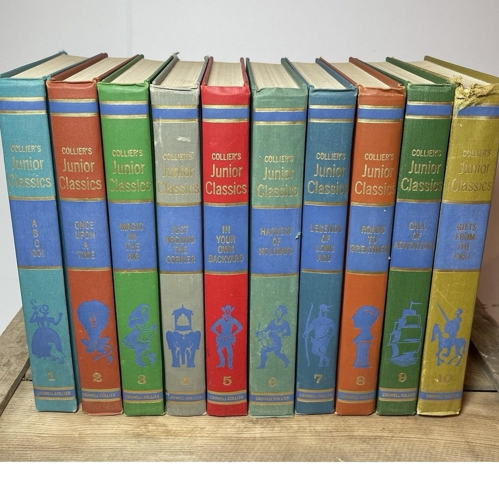 Collier's Junior Classics: Complete Vintage 1962 10-Book Set in Good Condition